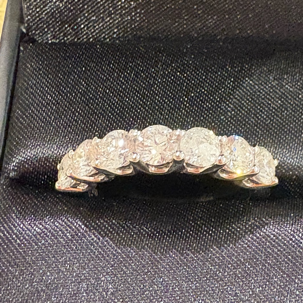 Saks Fifth Avenue Silver Diamond Band. 1.45 TCW lab grown